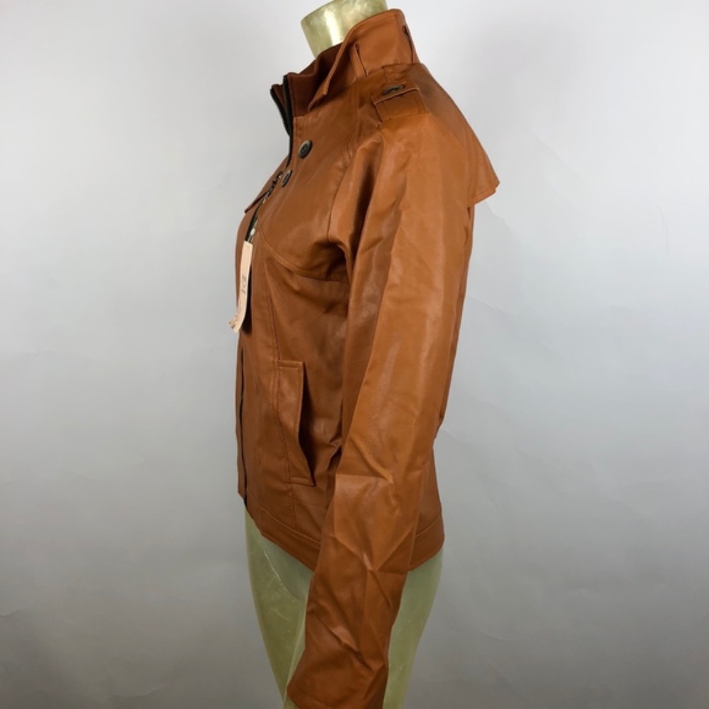 Giarifeng Faux Leather Moto Jacket Sz M - Picture 2 of 5